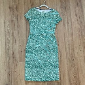 Boden Phoebe Jersey Dress In Dill Mono Vine